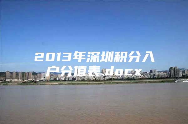 2013年深圳积分入户分值表.docx