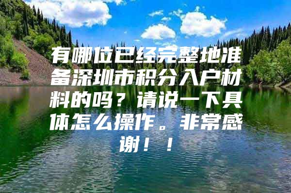 有哪位已经完整地准备深圳市积分入户材料的吗？请说一下具体怎么操作。非常感谢！！