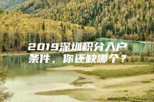 2019深圳积分入户条件，你还缺哪个？