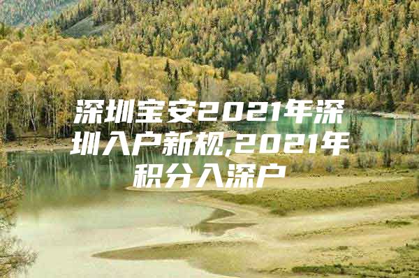 深圳宝安2021年深圳入户新规,2021年积分入深户