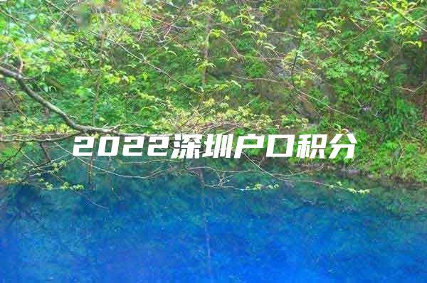 2022深圳户口积分