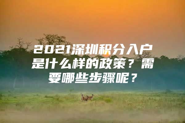 2021深圳积分入户是什么样的政策？需要哪些步骤呢？