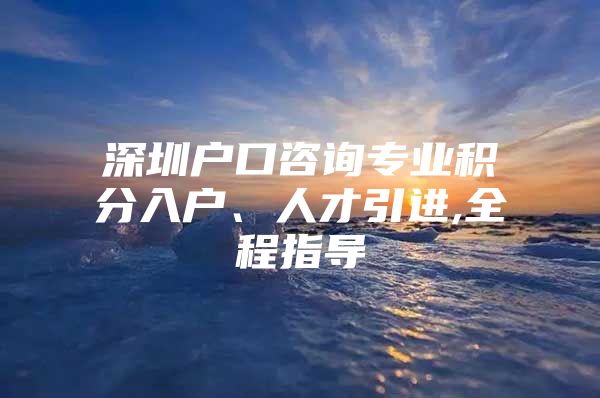 深圳户口咨询专业积分入户、人才引进,全程指导